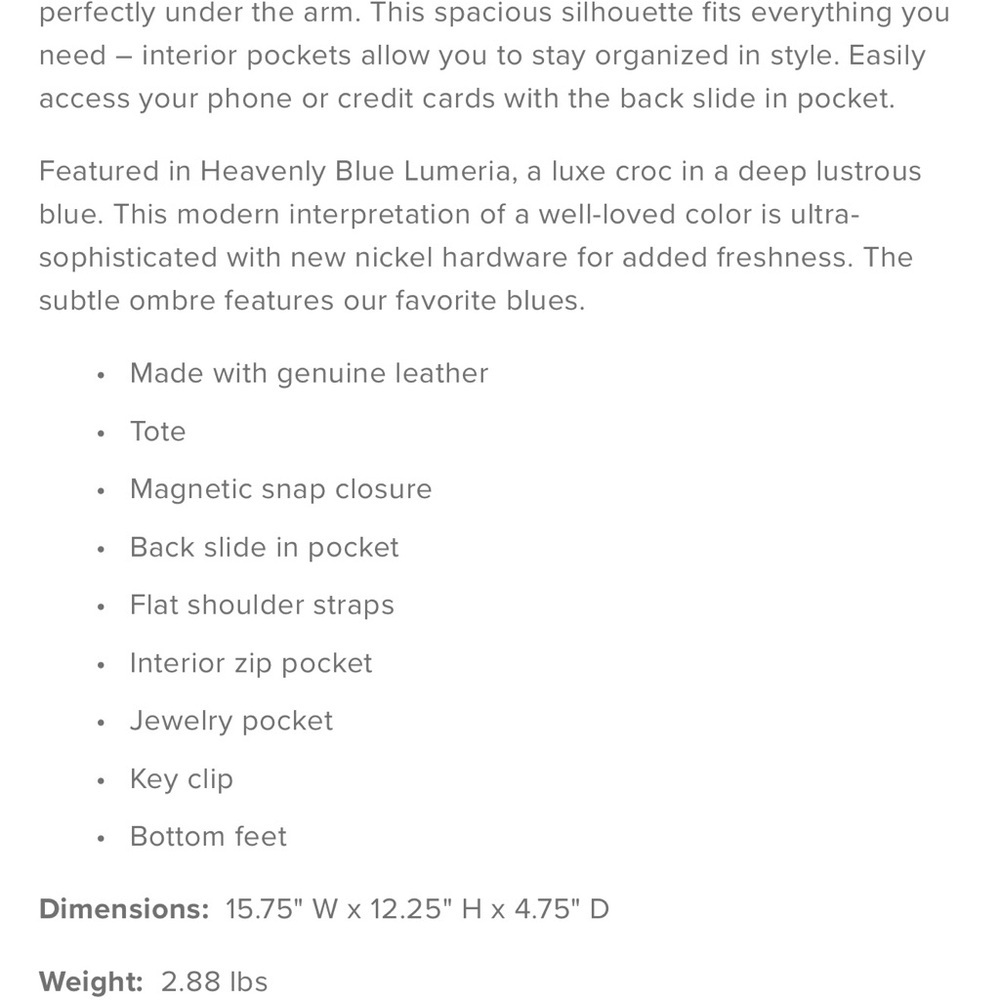 NWT Brahmin Aliza Heavenly Blue Lumeria Tote - Picture 3 of 7